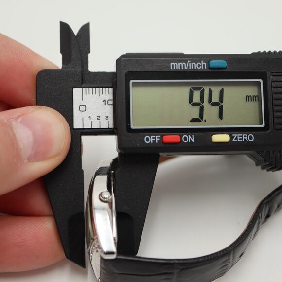 Caravelle by Bulova Silver Tone Watch 27mm Barrel Black Leather w New Battery - Picture 3 of 16